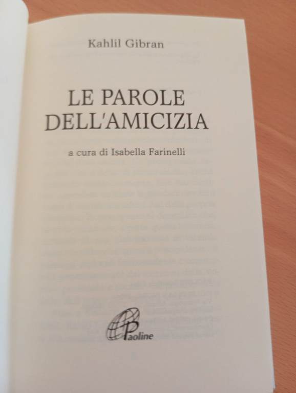 Le parole dell'amicizia, Kahlil Gibran, Paoline Editoriale, 2007