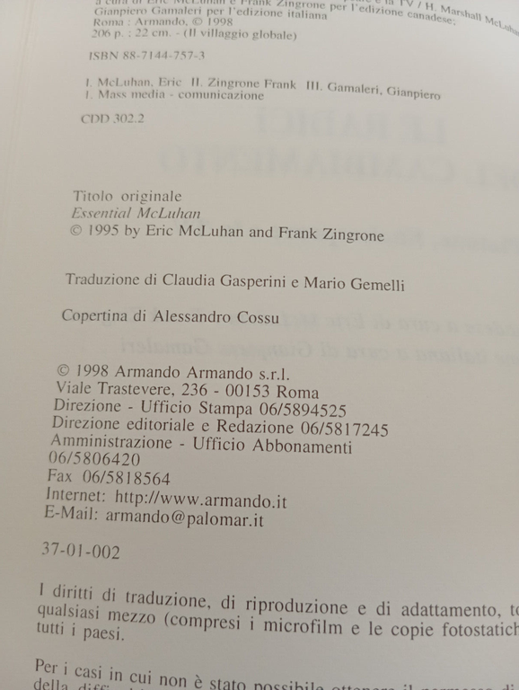 Le radici del cambiamento. Platone, Shakespeare e la TV, Marshall …
