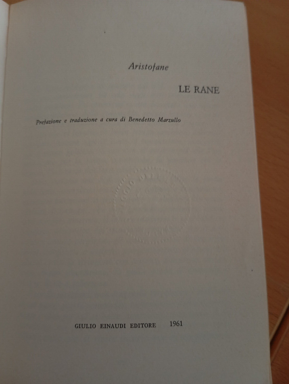 Le rane, Aristofane, Einaudi, 1961 | Immagine Gallery 11