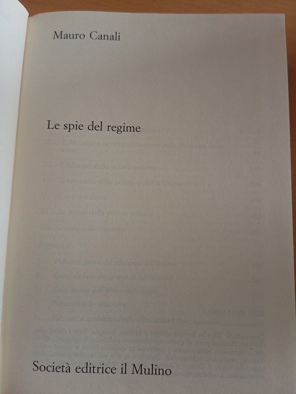 Le spie del regime, Mauro Canali, Il Mulino, 2004