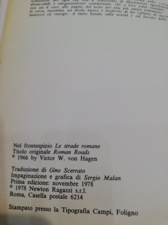 Le strade imperiali di Roma, Victor W. Von Hagen, 1978