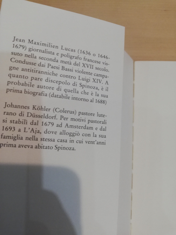 Le vite di Spinoza, J. M. Lucas - J. Colerus, …