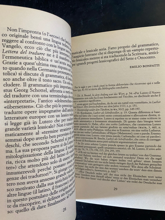 Lettera del tradurre, Martin Lutero, Marsilio, 1998