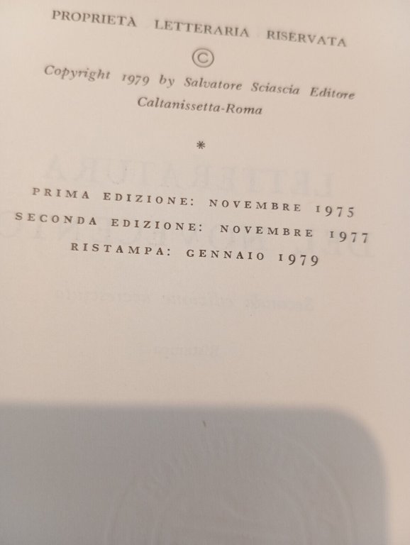 Letteratura del Novecento, Arnaldo Bocelli, Salvatore Sciascia Editore, 1979