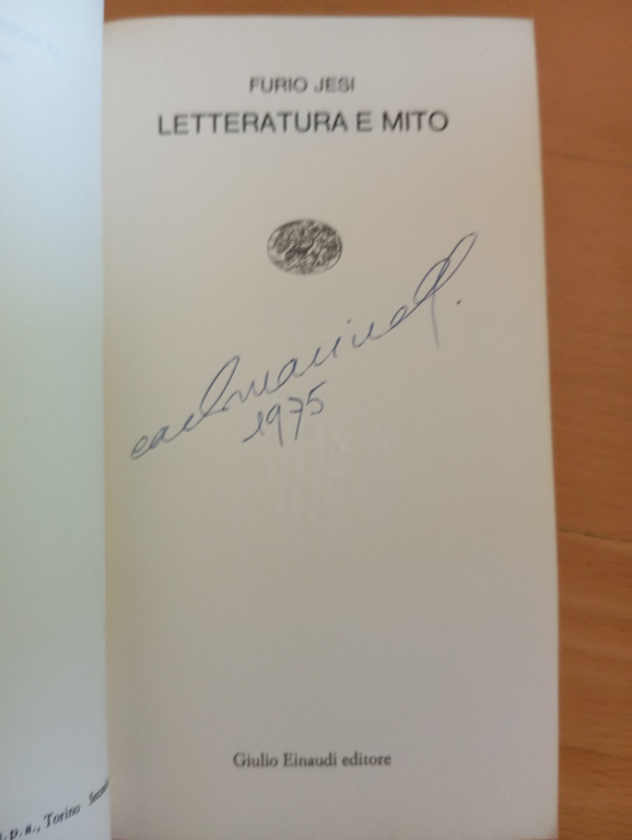 Letteratura e mito, Furio Jesi, Einaudi, 1968 | Immagine Gallery 5