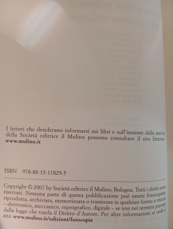 Letteratura europea e Medioevo volgare, Piero Boitani, Il Mulino, 2007