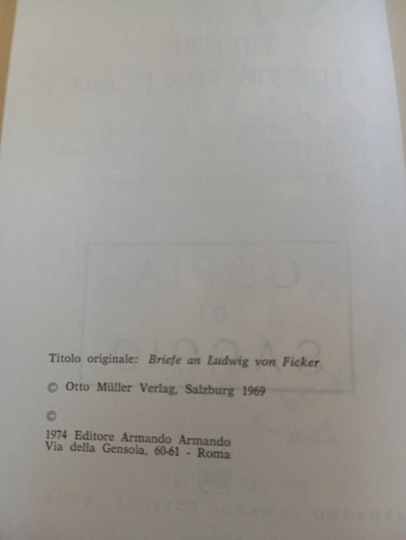 Lettere a Ludwig von Ficker, Ludwig Wittgenstein, Armando, 1974 | Immagine Gallery 7
