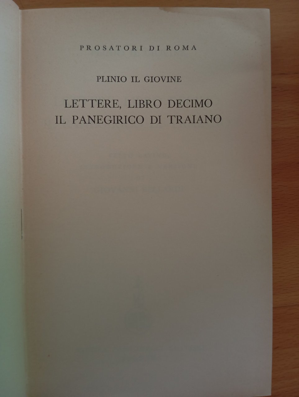 Lettere. Il panegirico di Traiano, Plinio il Giovine, Zanichelli, 1964 | Immagine principale