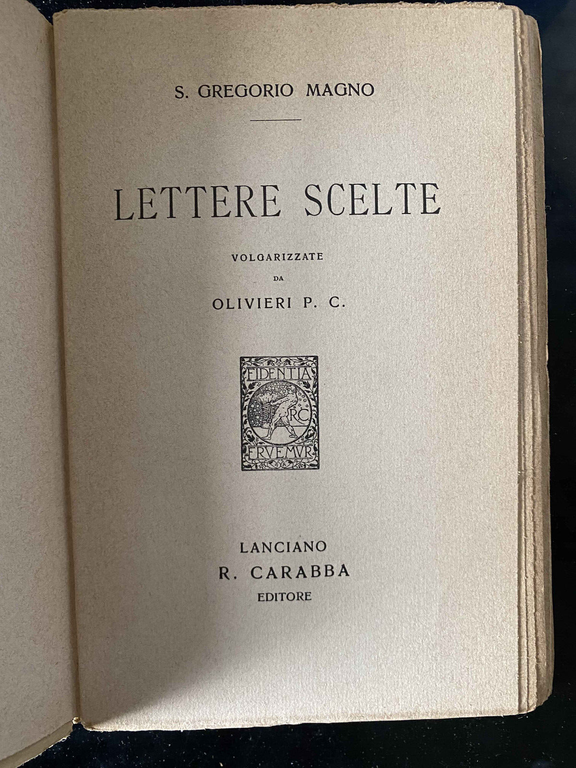 Lettere scelte, S. Gregorio Magno, Carabba, 1922