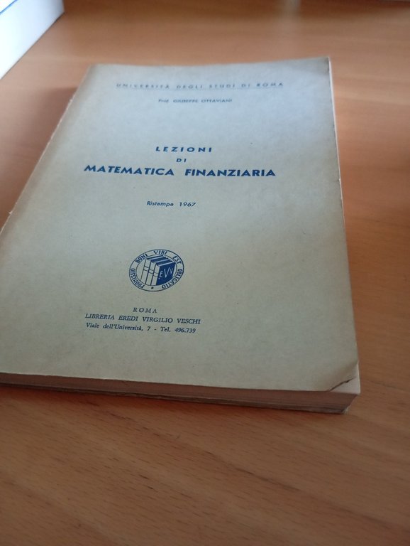 Lezioni di matematica finanziaria, Giuseppe Ottaviani, 1967