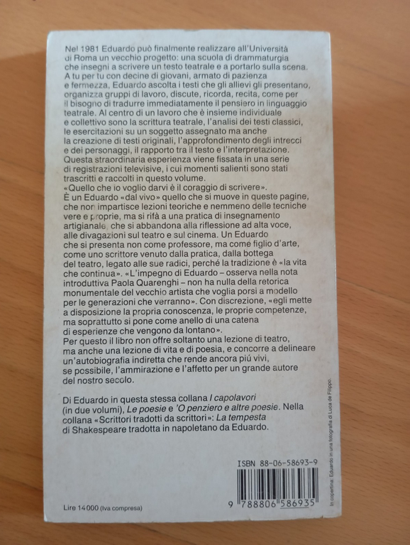 Lezioni di teatro alla Sapienza, Eduardo De Filippo, Einaudi, 1986