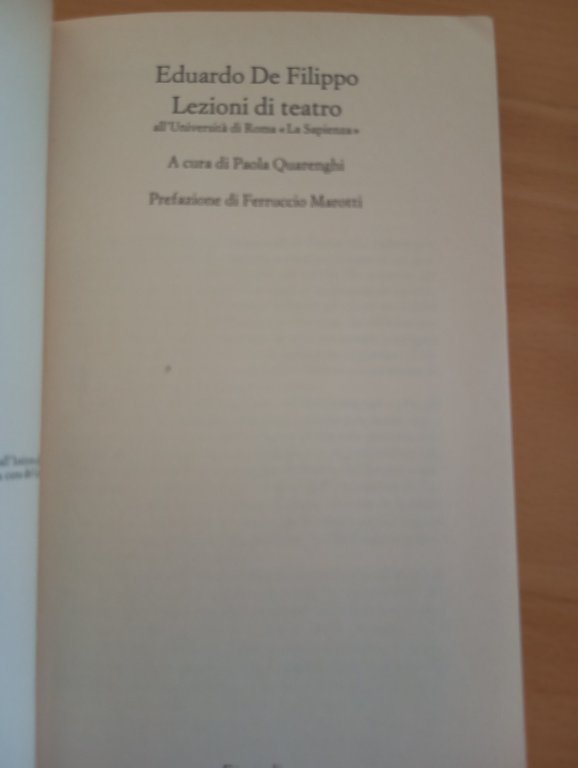 Lezioni di teatro alla Sapienza, Eduardo De Filippo, Einaudi, 1986