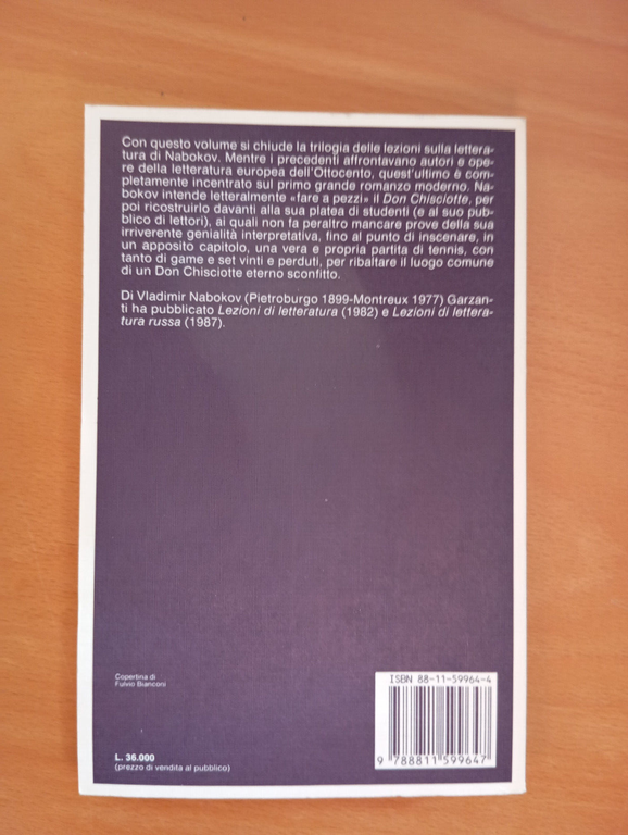 Lezioni sul Don Chisciotte, Vladimir Nabokov, Garzanti, 1989, molto raro