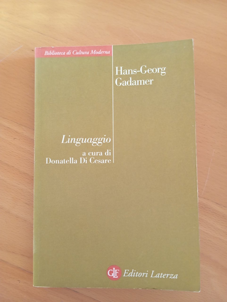 Liguaggio, Hans-Geaorg Gadamer, A cura Donatella De Cesare, Laterza, 2005 …