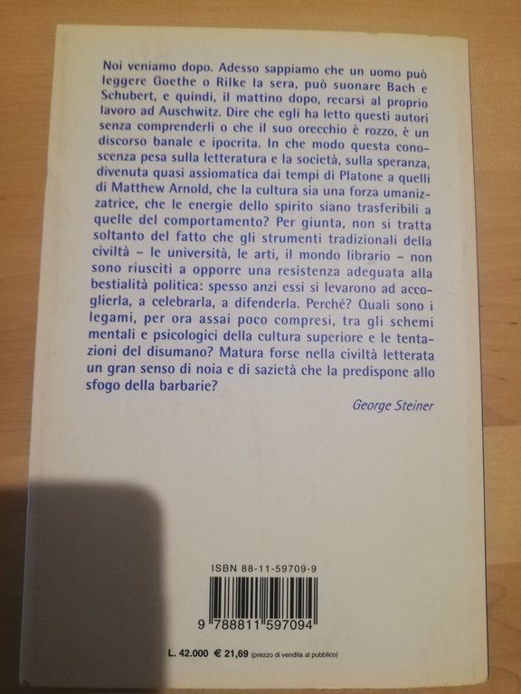 Linguaggio e silenzio, George Steiner, Garzanti, 2001