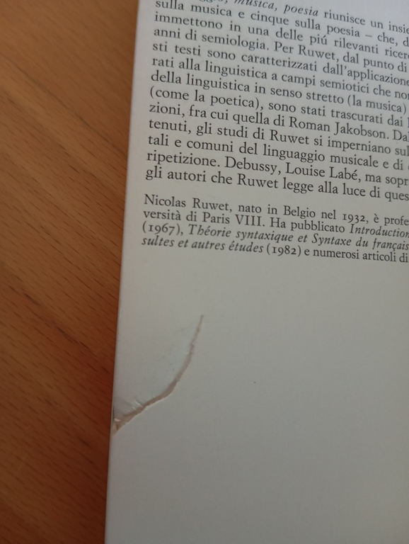 Linguaggio, musica, poesia, Nicolas Ruwet, Einaudi, 1983