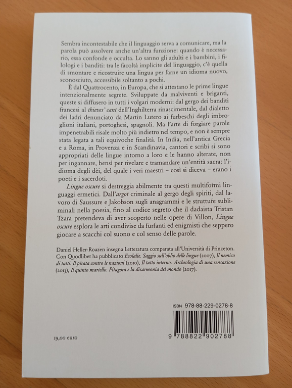Lingue oscure. L'arte dei furfanti, Daniel Heller-Roazen, Quodlibet, 2019