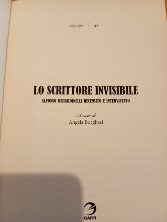 Lo scrittore invisibile. Alfonso Berardinelli recensito e intervistato, 2013