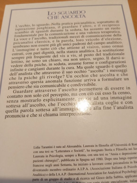 Lo sguardo che ascolta Immagine parola analitica, Lidia Tarantini, Adversal …