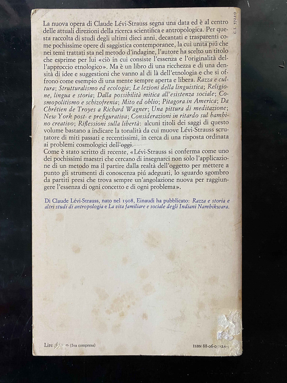 Lo sguardo da lontano, Claude Lévi-Strauss, traduzione Primo Levi, Einaudi, …