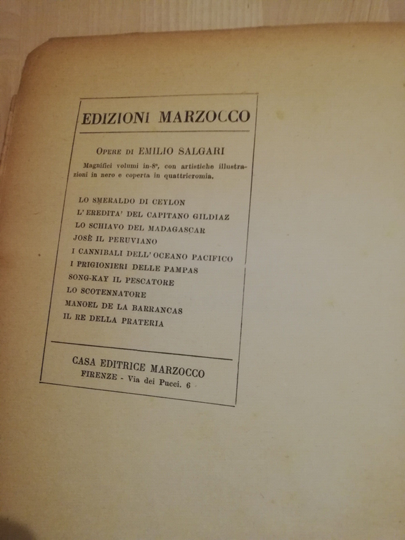 Lo smeraldo di Ceylon, Emilio Salgari, 1950, Marzocco