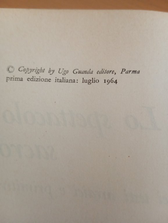 Lo spettacolo sacro nei testi arcaici e primitivi, Adriano Magli, …