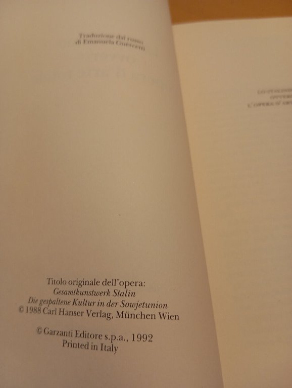 Lo stalinismo ovvero l'opera d'arte totale, Boris Groys, Garzanti, 1992