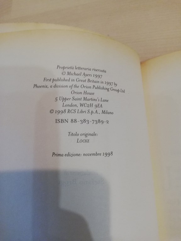 Locke, Michael Ayers, Sansoni, 1998