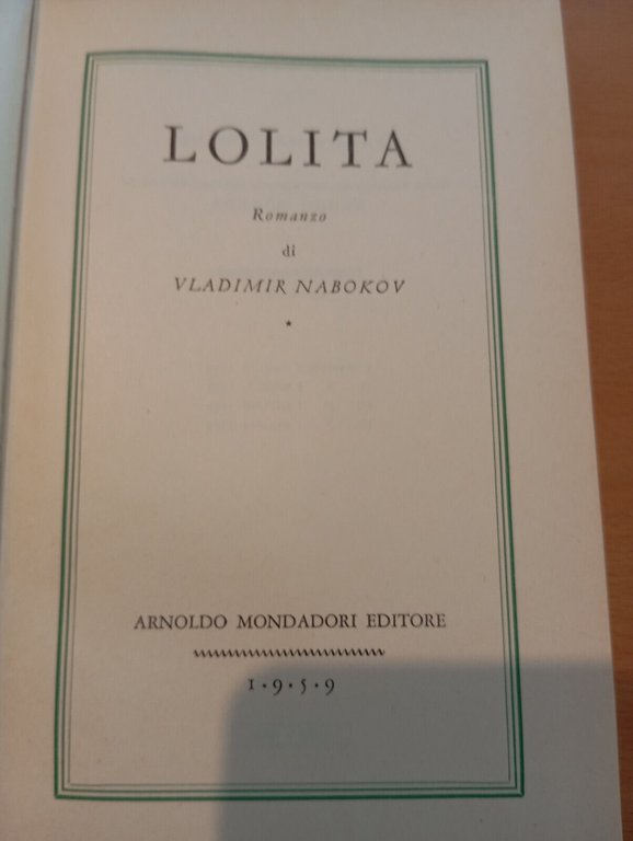 Lolita, Vladimir Nabokv, Mondadori, 1959