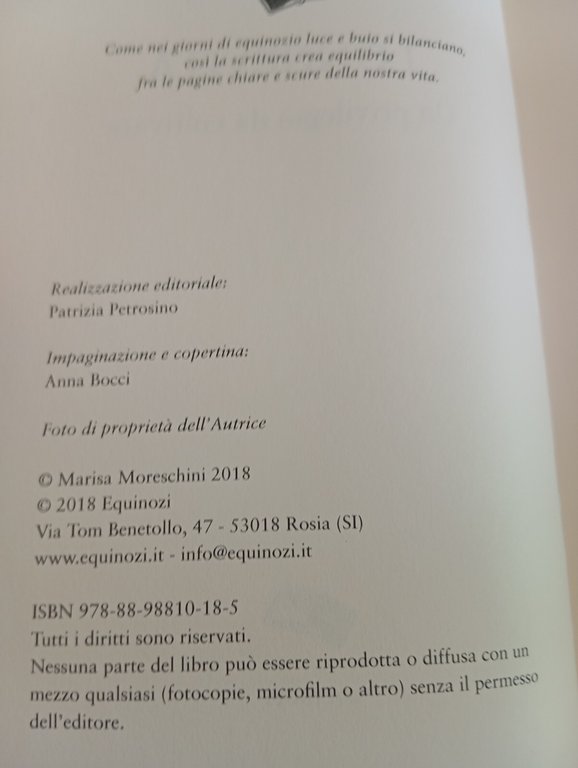 Longevità. Un privilegio da coltivare, Marisa Moreschini, Equinozi, 2018, Raro