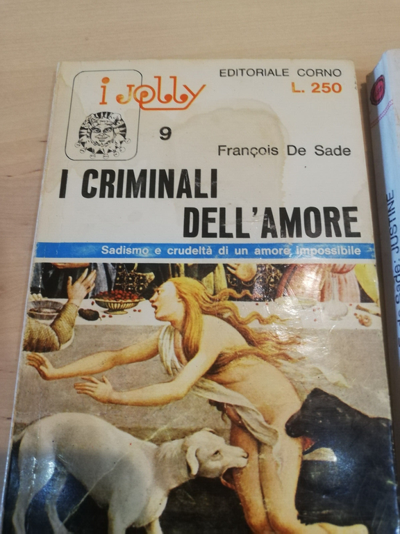 Lotto 2 libri De Sade, Sventure della virt, Criminali dell'amore, …