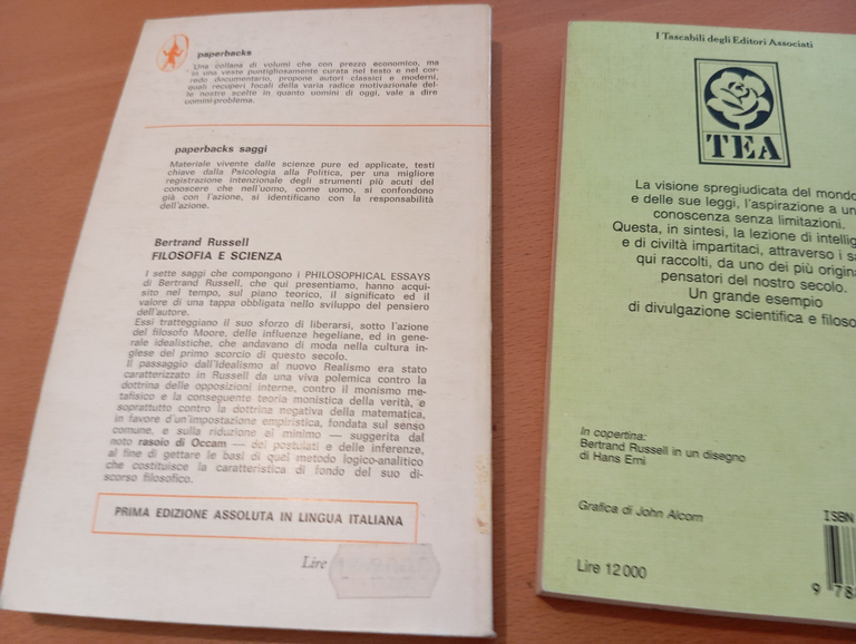 Lotto 2 libri di Bertrand Russell, Filosofia e scienza, Misticismo …