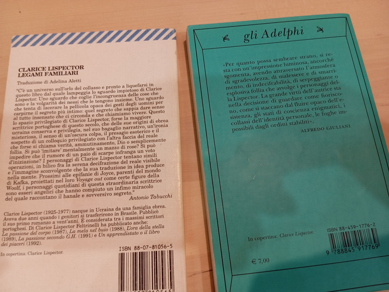 Lotto 2 libri di Clarice Lispector, Legami familiari, Vicino al …