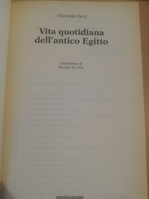 Lotto 3 libri di Christian Jacq sull'Egitto, Mondadori