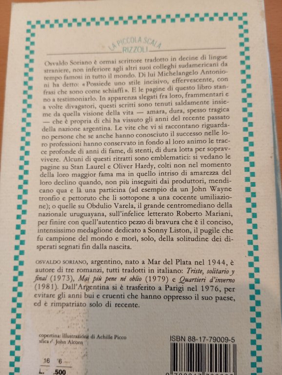 Lotto 3 libri Osvaldo Soriano, Resa leone, Artisti pazzi criminali, …