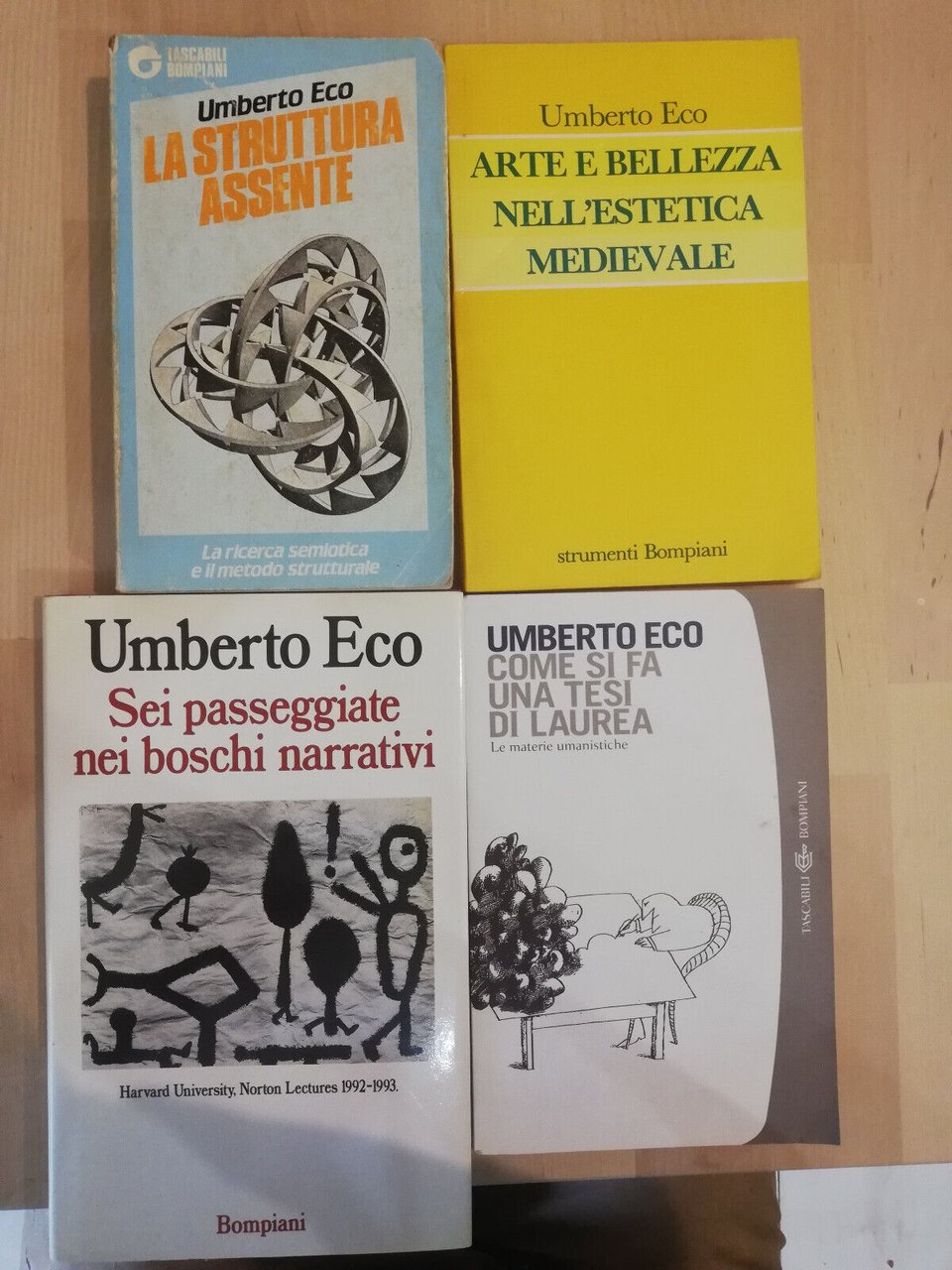 Lotto 4 saggi Umberto Eco, struttura assente, boschi narrativi, laurea, …