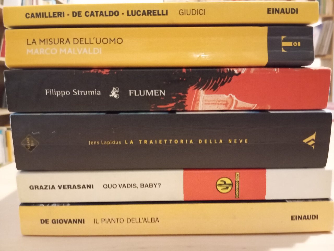 Lotto 6 libri gialli e noir De Giovanni, Lucarelli, Malvaldi, …