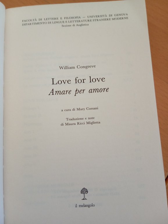 Love for love, Amare per amore, William Congreve, Il Melengolo, … | Immagine Gallery 13