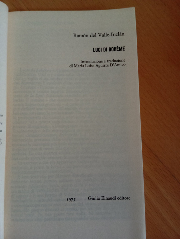 Luci di Bohème, Ramòn de Valle-Inclàn, Einaudi Teatro, 1975