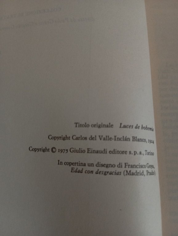Luci di Bohème, Ramòn de Valle-Inclàn, Einaudi Teatro, 1975