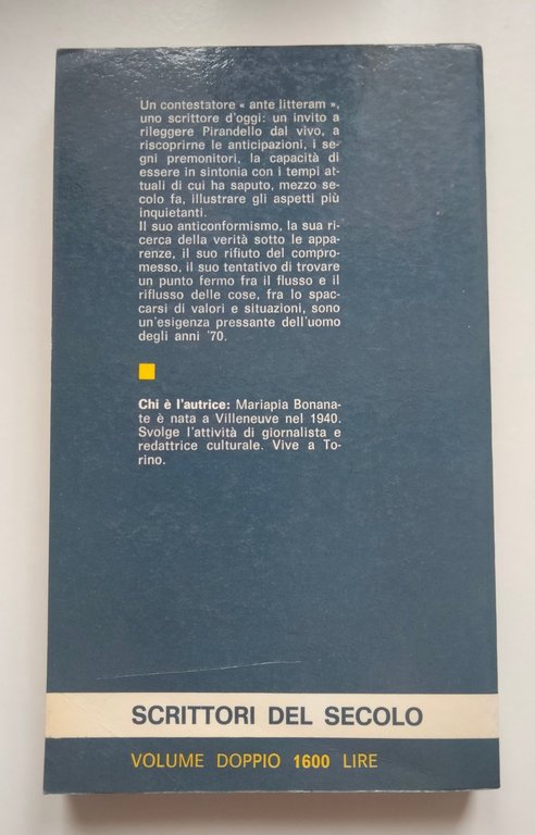 Luigi Pirandello, Mariapia Bonanate, Borla, 1972