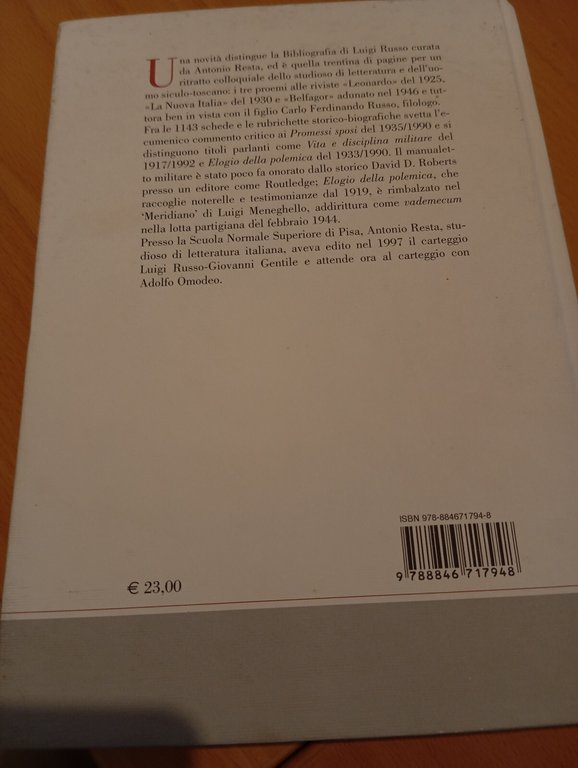 Luigi Russo. Bibliografia 1912 - 2007, a cura di A. … | Immagine Gallery 12