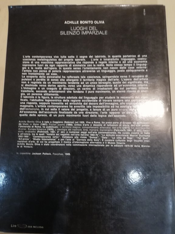 Luoghi del silenzio imparziale, Achille Bonito Oliva, Feltrinelli, 1981