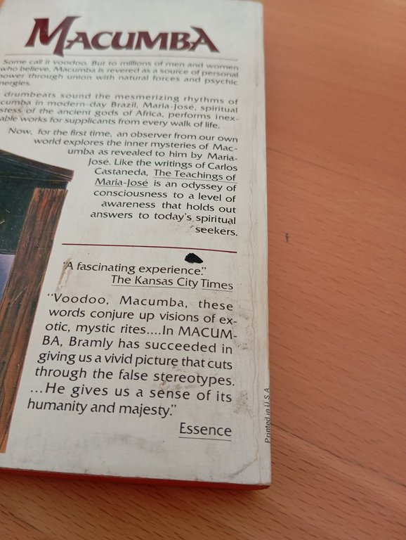 Macumba. The teching of Maria-José, mothers of the Gods, Sege …