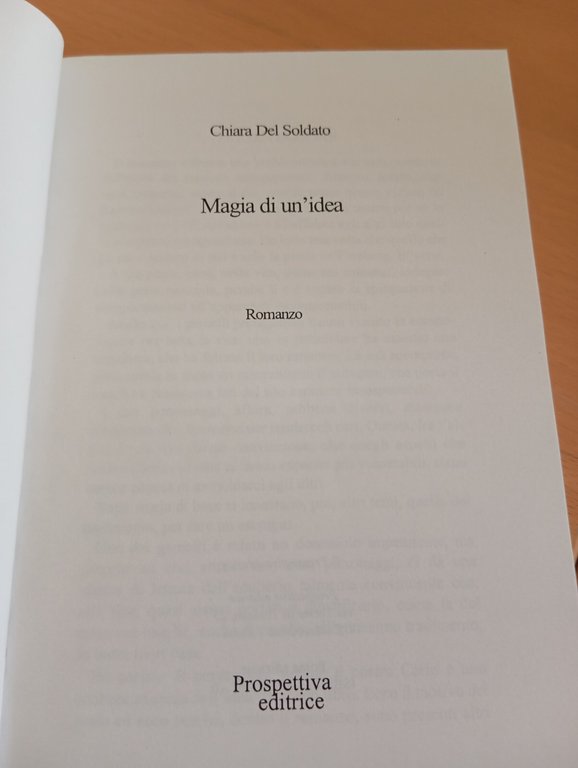 Magia di un'idea, Chiara Del Santo, Prospettiva Editrice, 2002