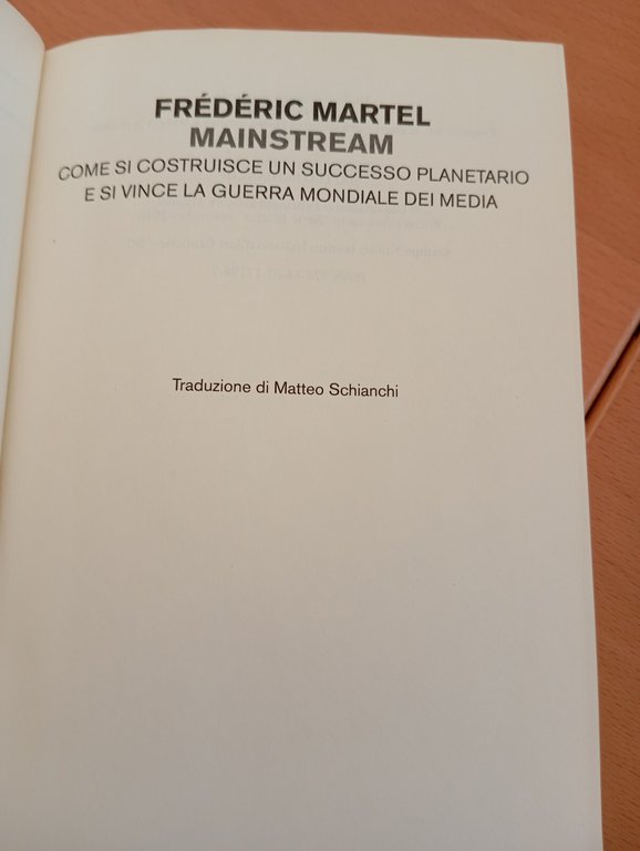 Mainstream, Frederic Martel, Feltrinelli, 2010, RARO, LEGGI DESCRIZIONE