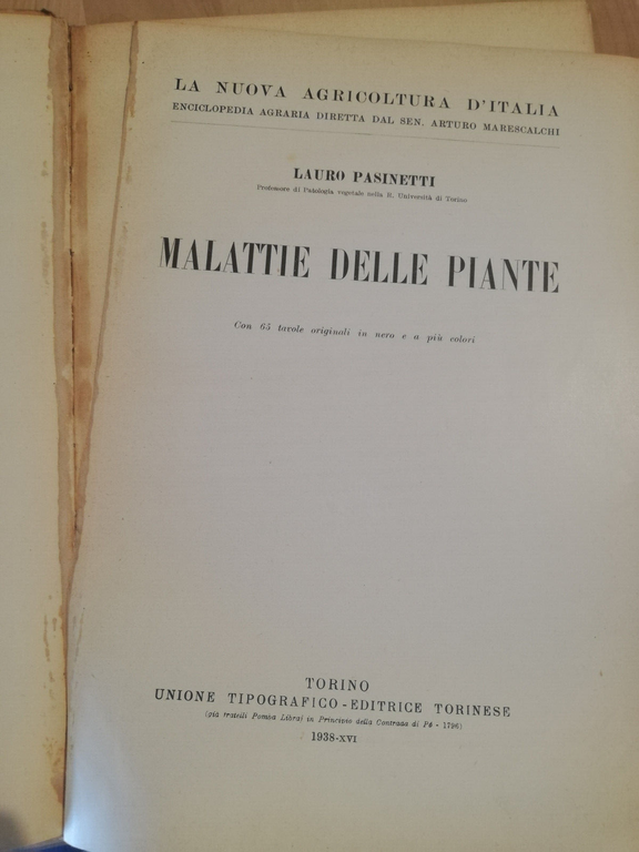 Malattie delle piante, Lauro Pasinetti, UTET, 1938