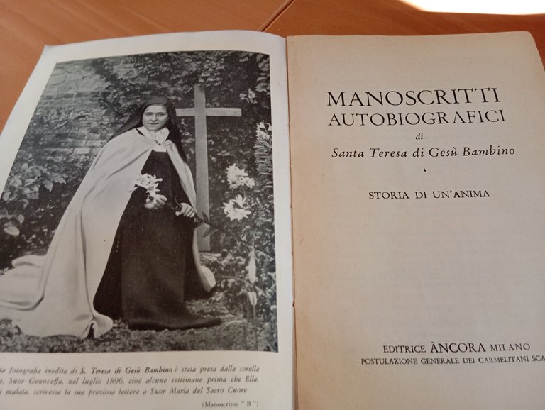 Manoscritti autobiografici di Sante Teresa di Gesù Bambino, Ancora, 1958