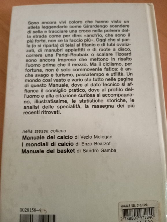 Manuale del ciclismo, Vezio Melegari, Mondadori, 1986