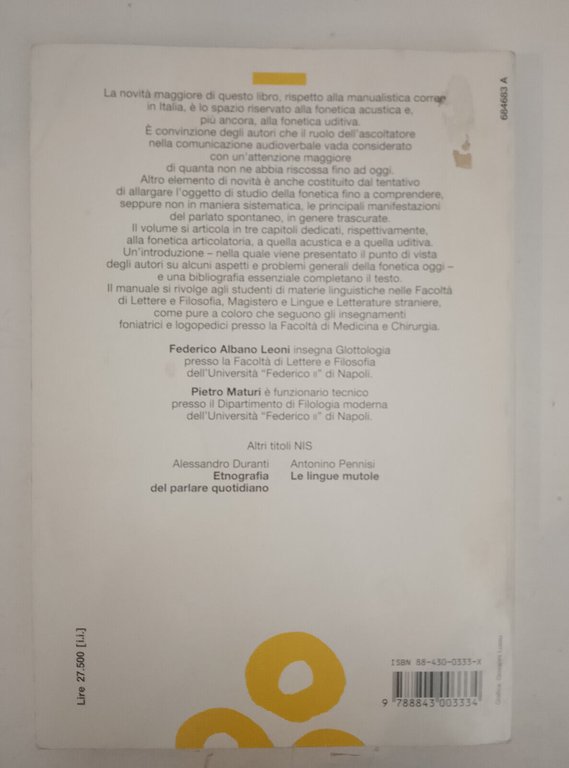 Manuale di fonetica, F. Albano Leoni - P. Maturi, La …